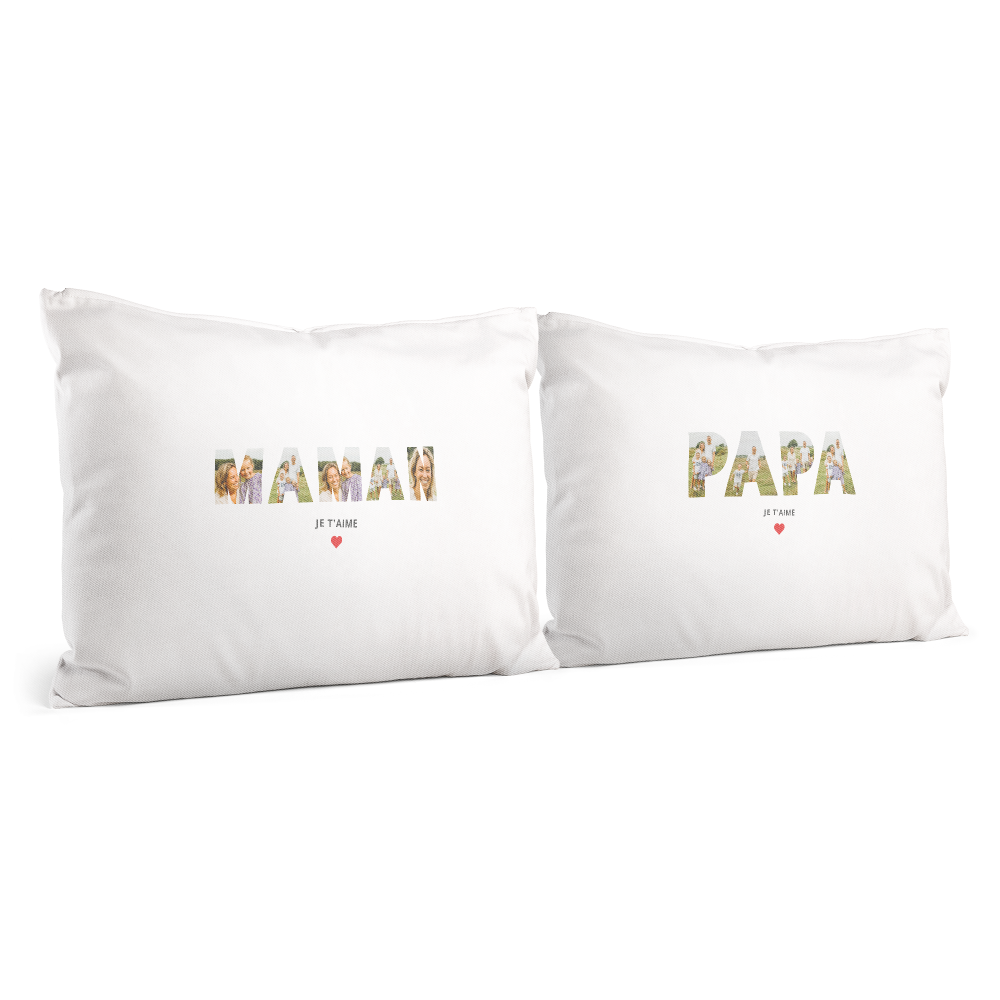 Set de 2 housses de coussin Mr & Mrs personnalisé - 60 x 50 cm