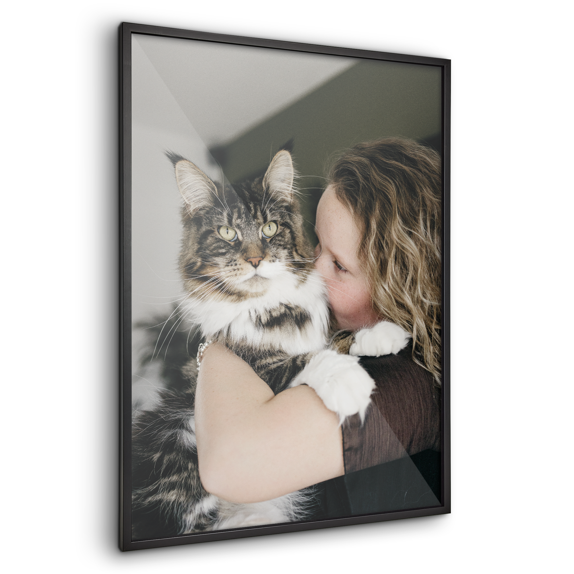 Personalised photo in black frame 50x70
