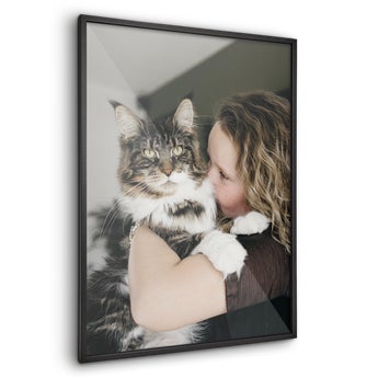Personalised photo print in frame- black