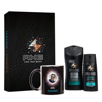 Coffret cadeau Axe personnalisé - Mug magique