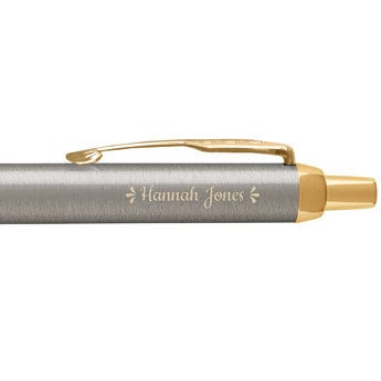 Personalised ballpoint pen - Parker - IM - Brushed metal - Right-handed