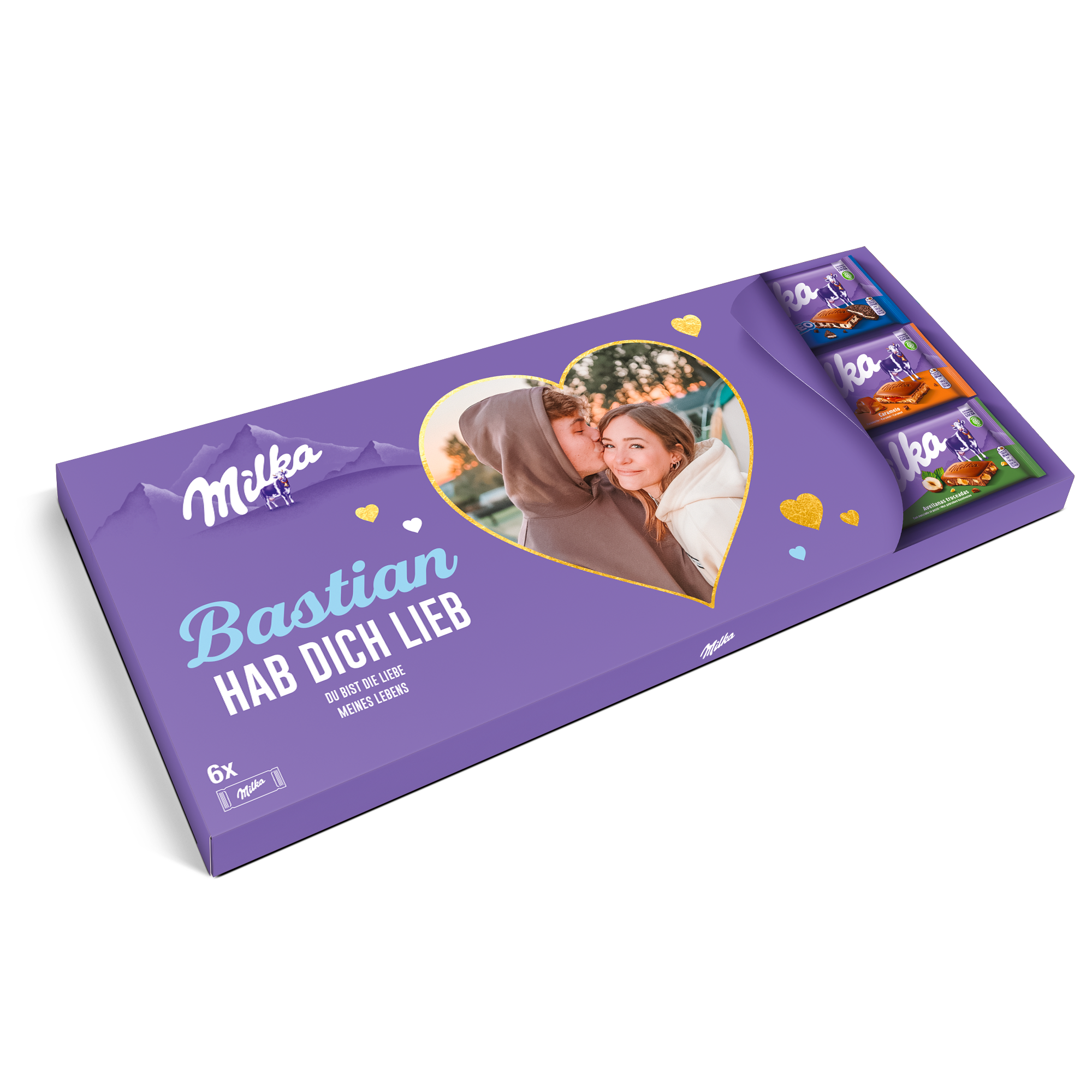 Riesen Milka Schokolade personalisieren mit Foto & Name - 6 Tafeln