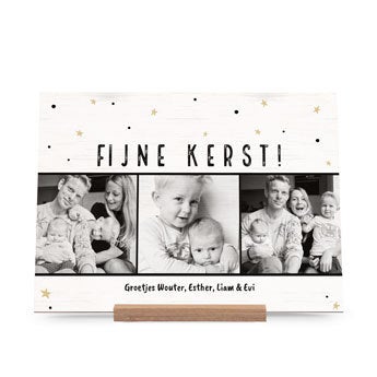 Houten kerstkaart - Horizontaal