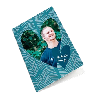 Wenskaart met foto - Ik denk aan je - M - Staand