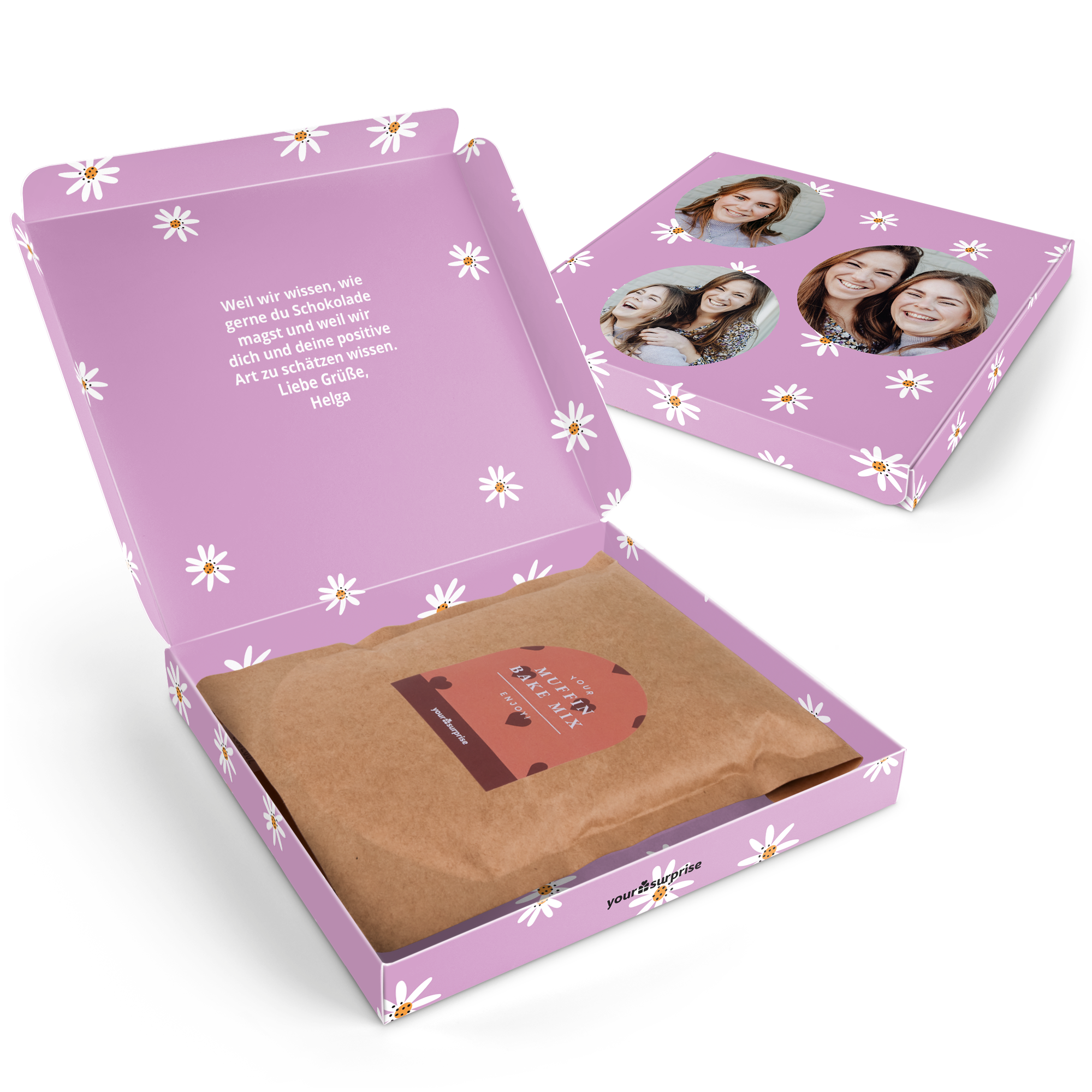 Muffin-Backmischung in personalisierter Geschenkbox