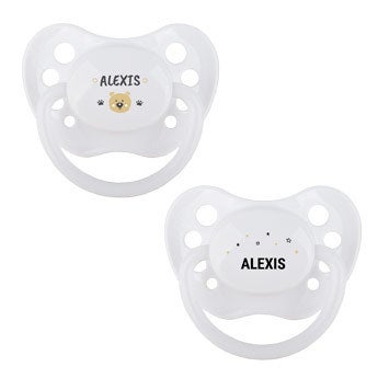 Personalised pacifiers - White - Set of 2