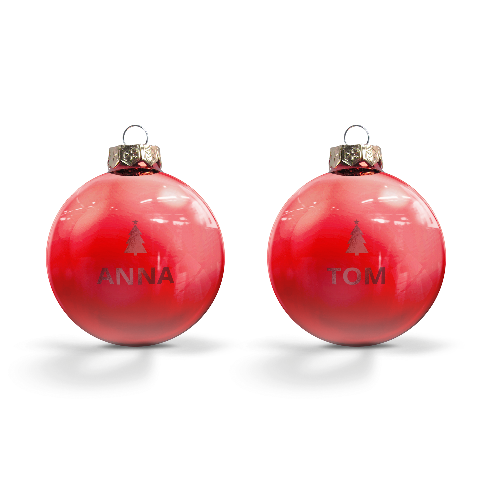 Glazen kerstbal met naam
