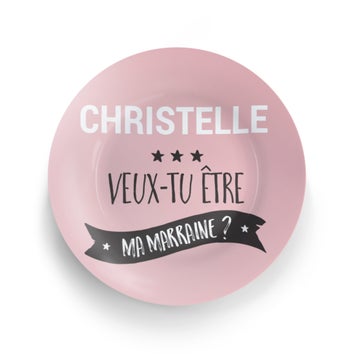 Assiette - Veux-tu être ma marraine ?