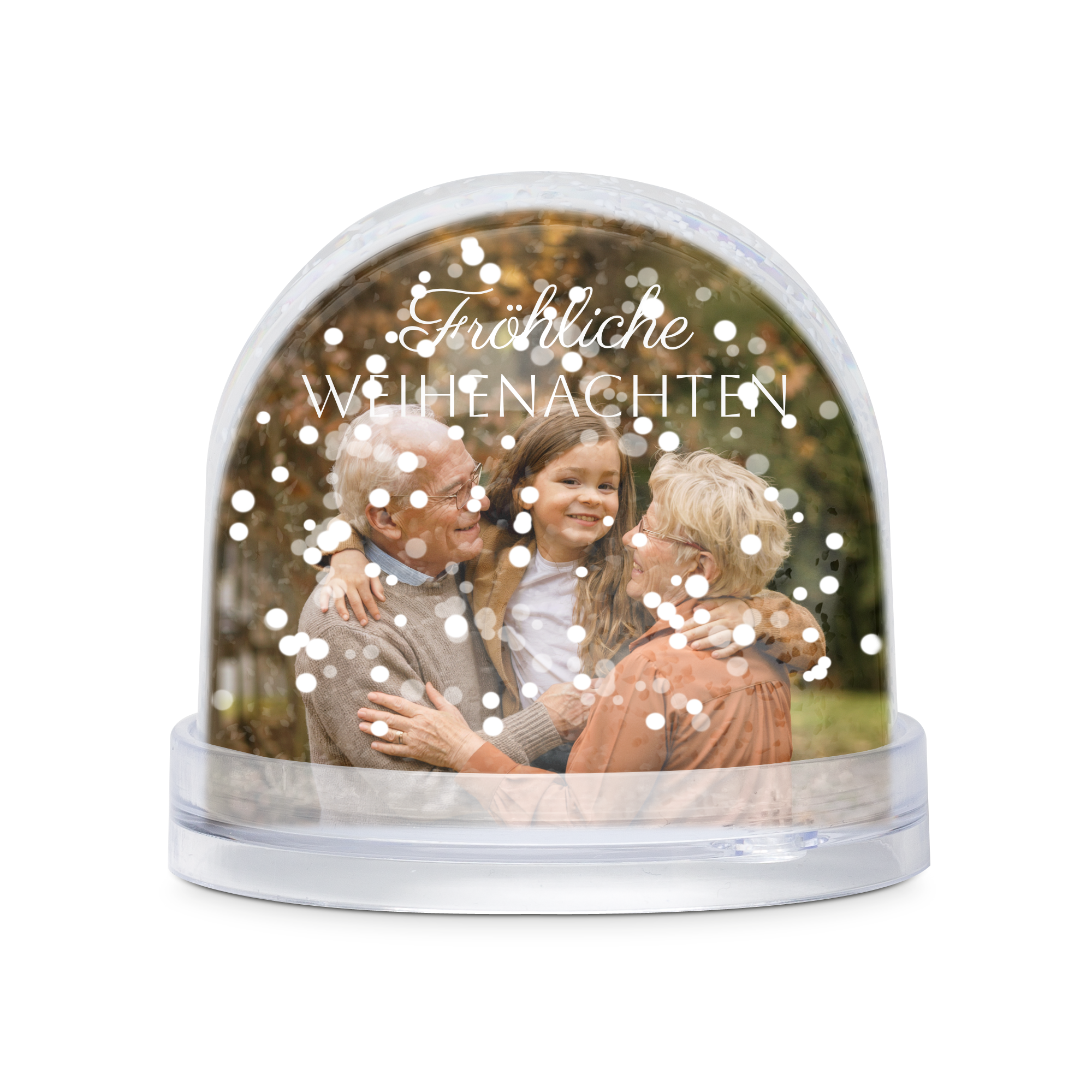 Schneekugel mit Foto - Schnee