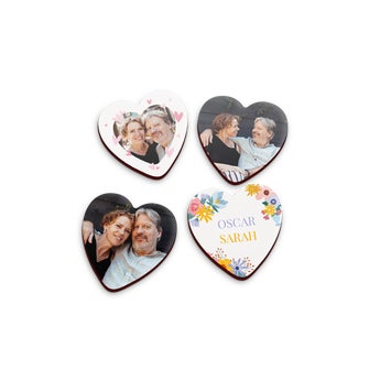 Magneter med billede – Hjerte – 4 stk