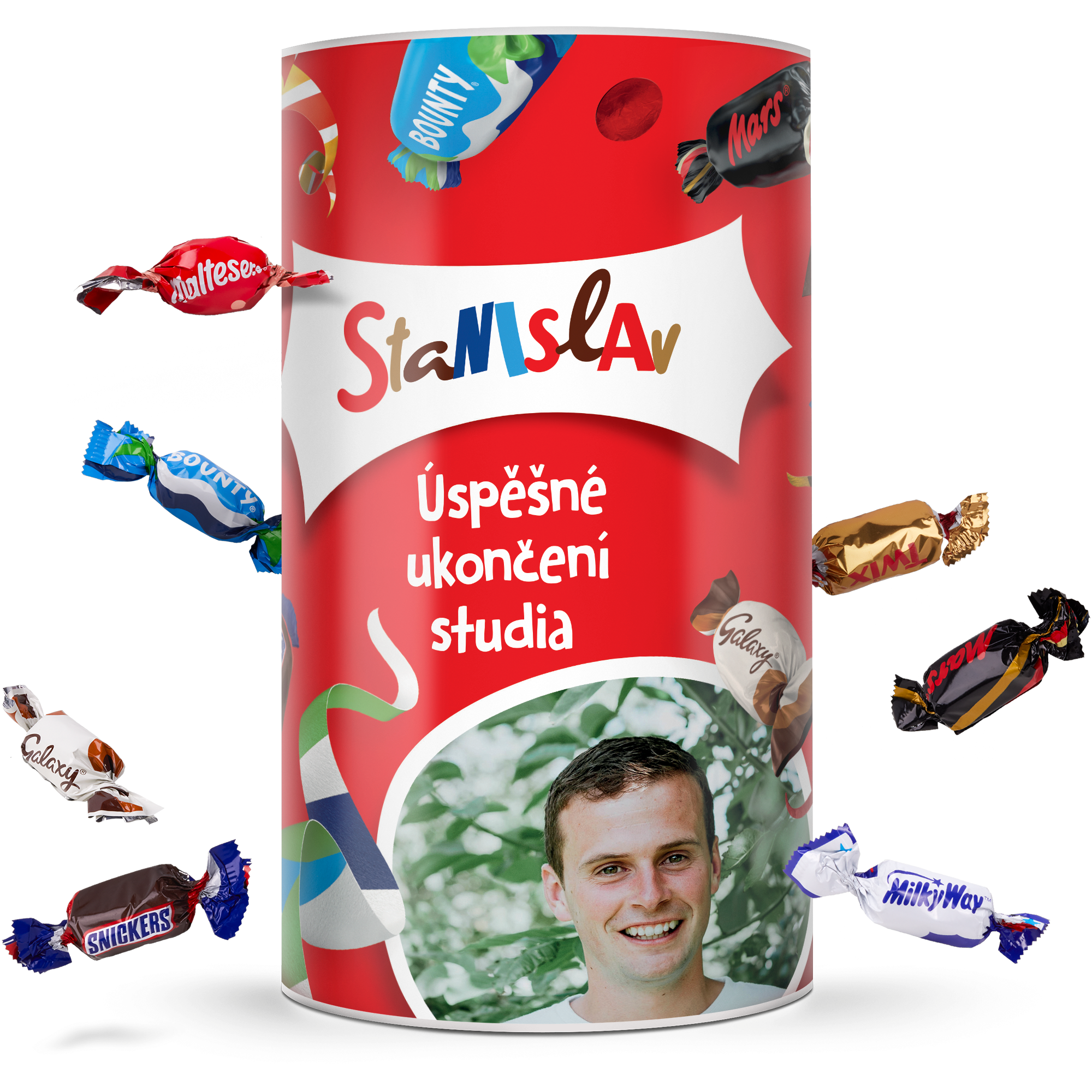 Personalizovaná láhev Celebrations se sladkostmi 