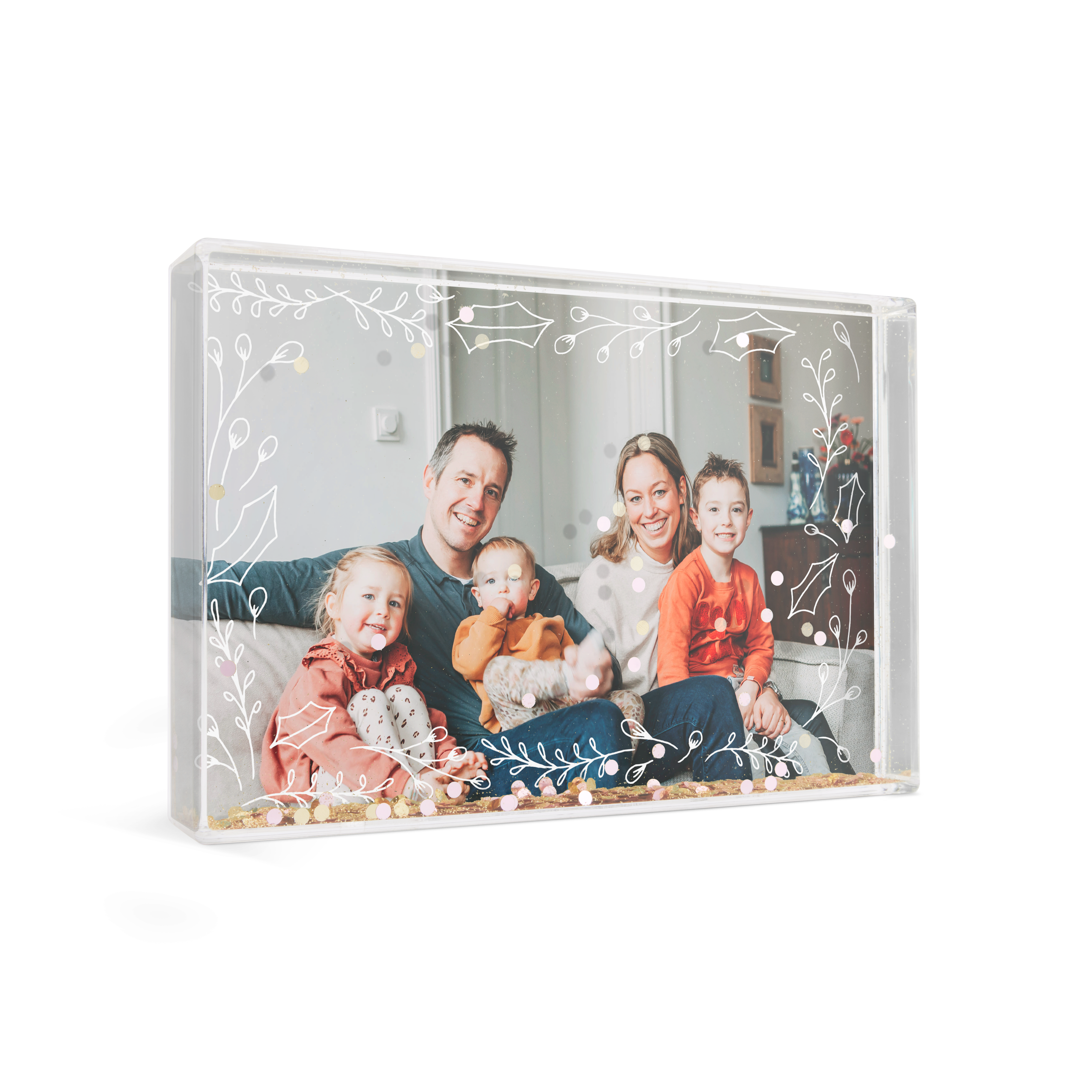 Personalised snow globe - Rectangle - Confetti