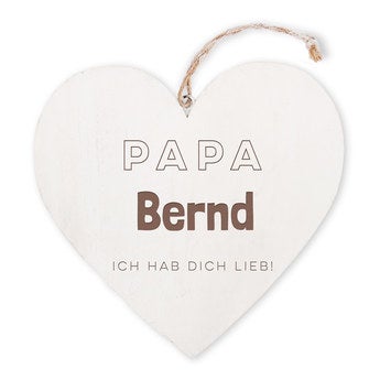 Vatertag - Holzherz mit Gravur