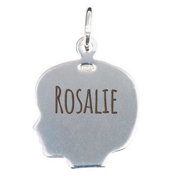 Zilveren bedel - Kinderkopje - Meisje