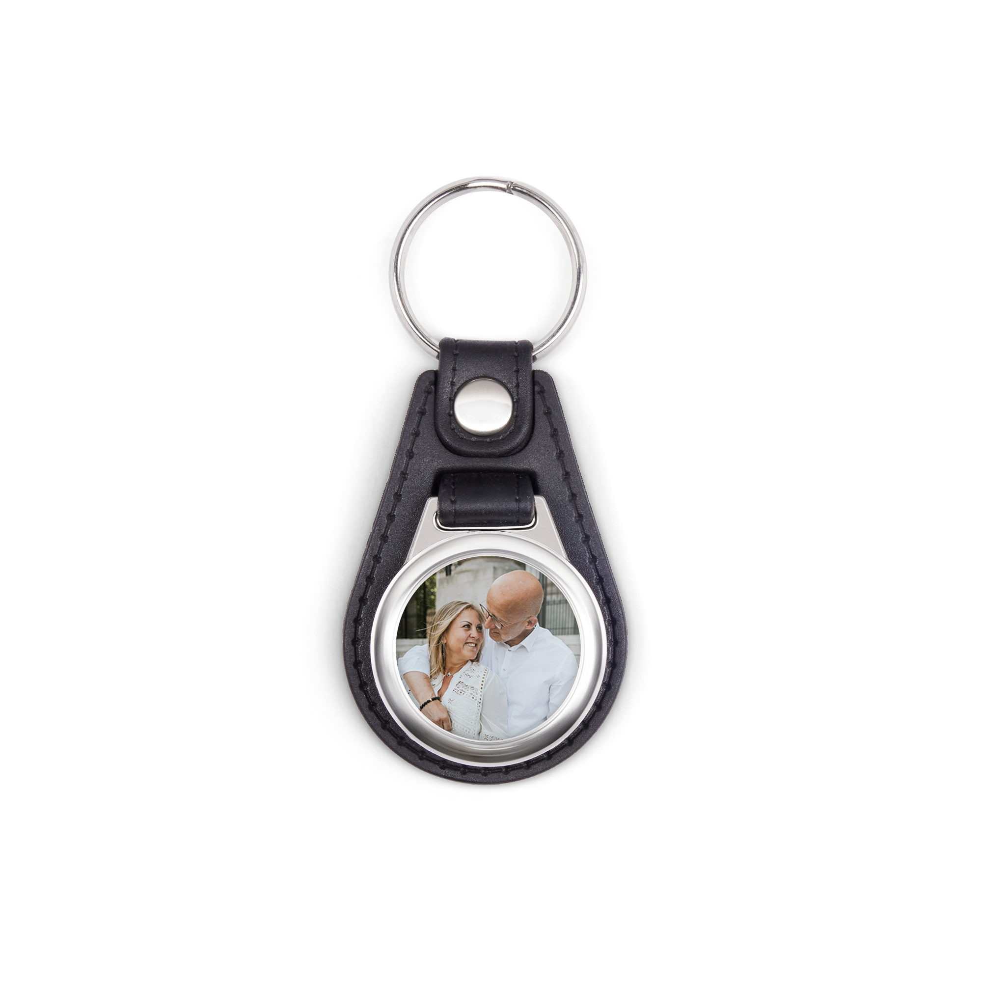 Personalised key ring - Round - Leather