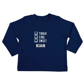 Personalised baby T-shirt - Long sleeve - Navy - 50/56