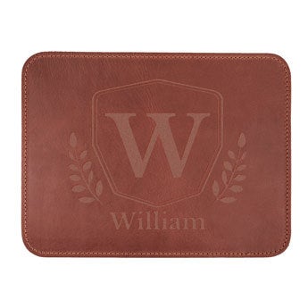 Personalised mouse mat - Leather - Brown