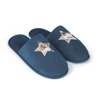 Personalised slippers - Blue - Size 39 - 42
