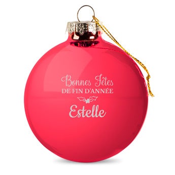 Boule de Noël en verre - Rouge (4 pièces)