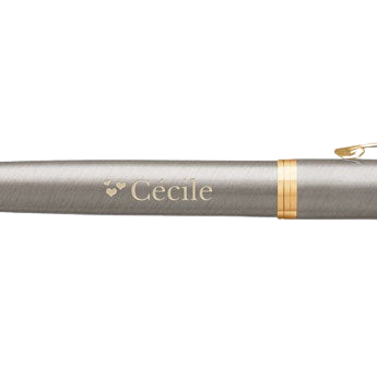  Stylo à plume Parker IM personnalisé - Gaucher (métal brossé)