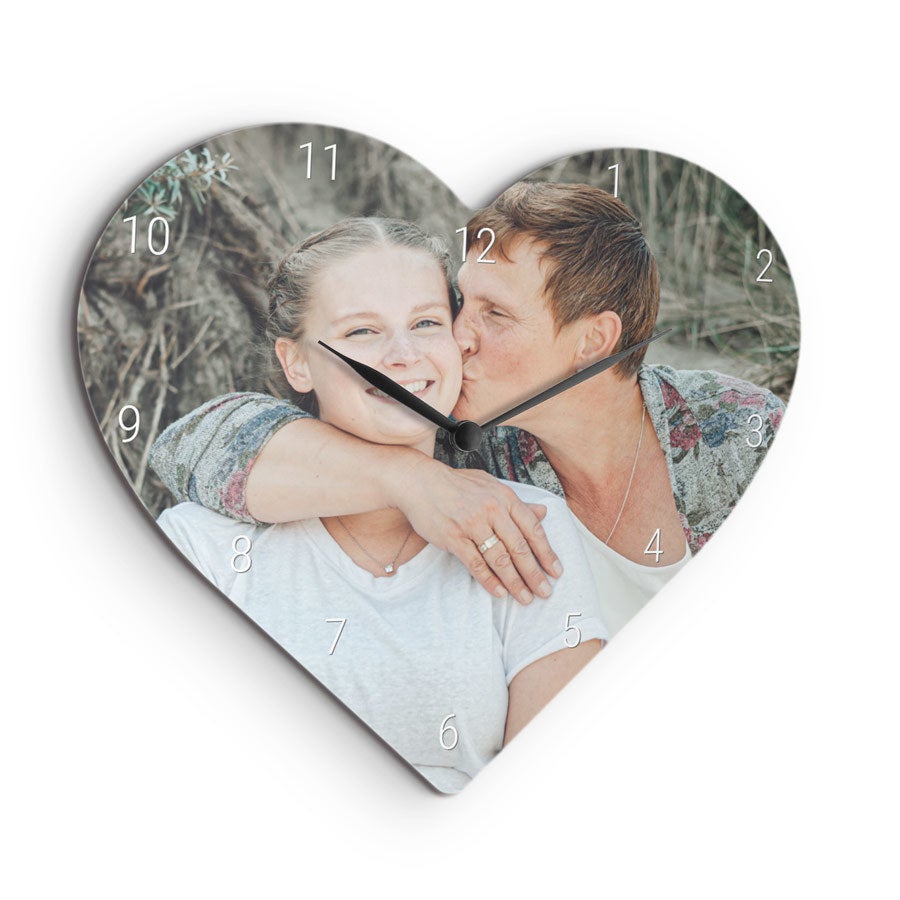 Horloge Fête des Mères personnalisée - Coeur