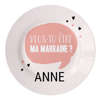 Assiette - Veux-tu être ma marraine ?