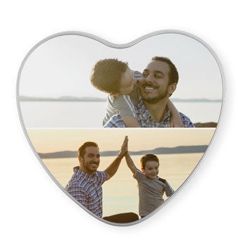 Személyre szabott fotó-ón - szív alakú