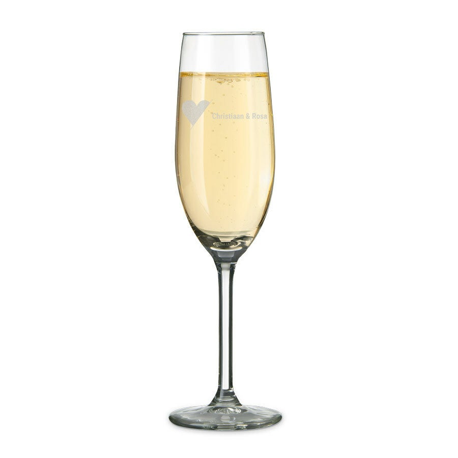 Champagneglas med gravering - Valentinsdag (sæt af 2)