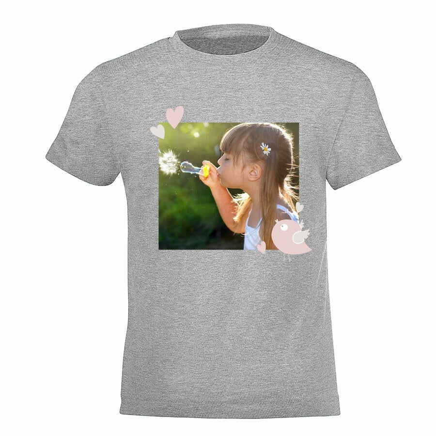 T-shirt voor kinderen bedrukken - Grijs - 6 jaar (110)