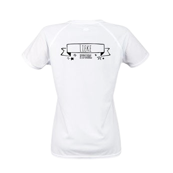 Sportshirt bedrukken - Dames - Wit - XL