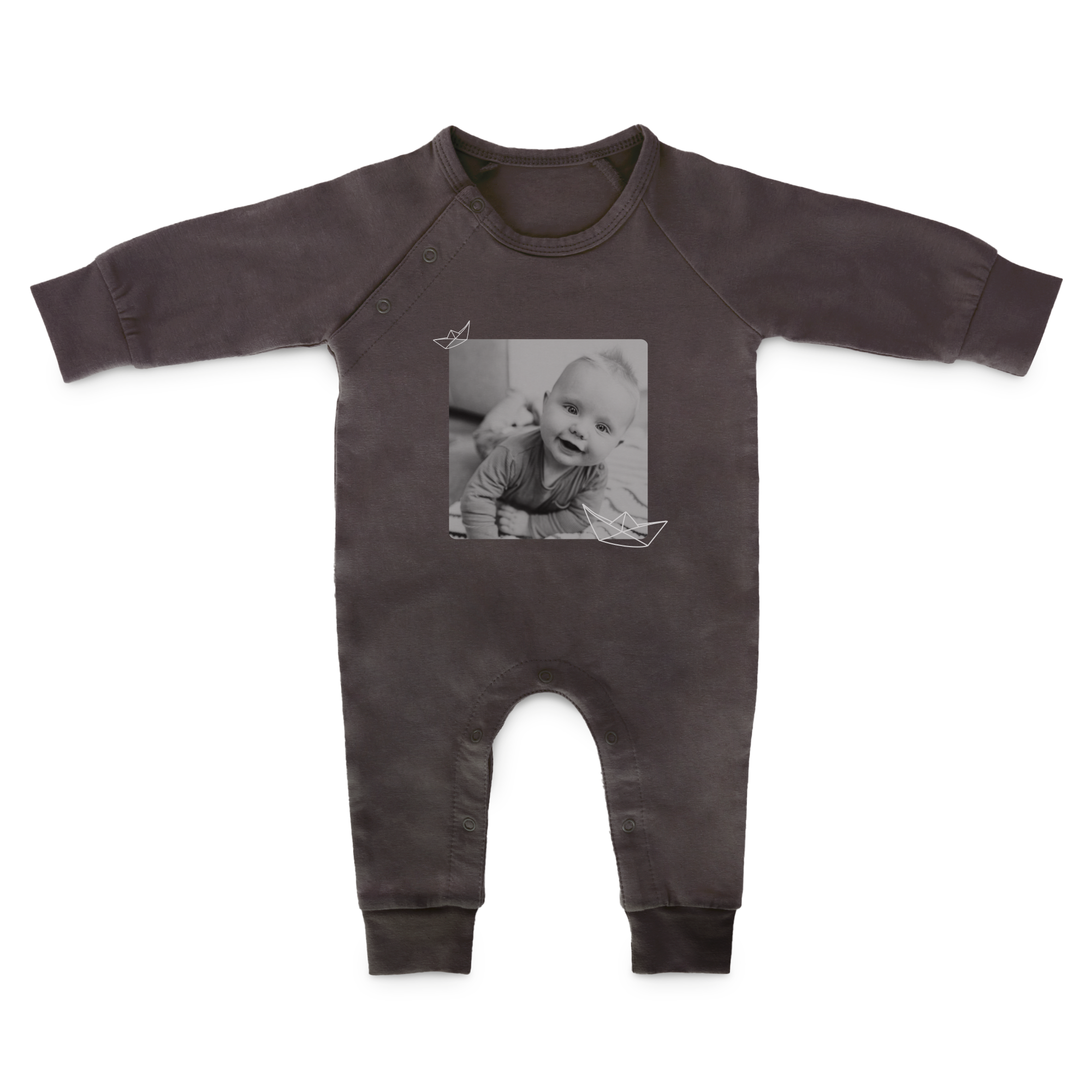 Babyplaysuit med tryk