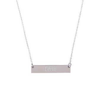 Colllier pr&eacute;nom grav&eacute; argent