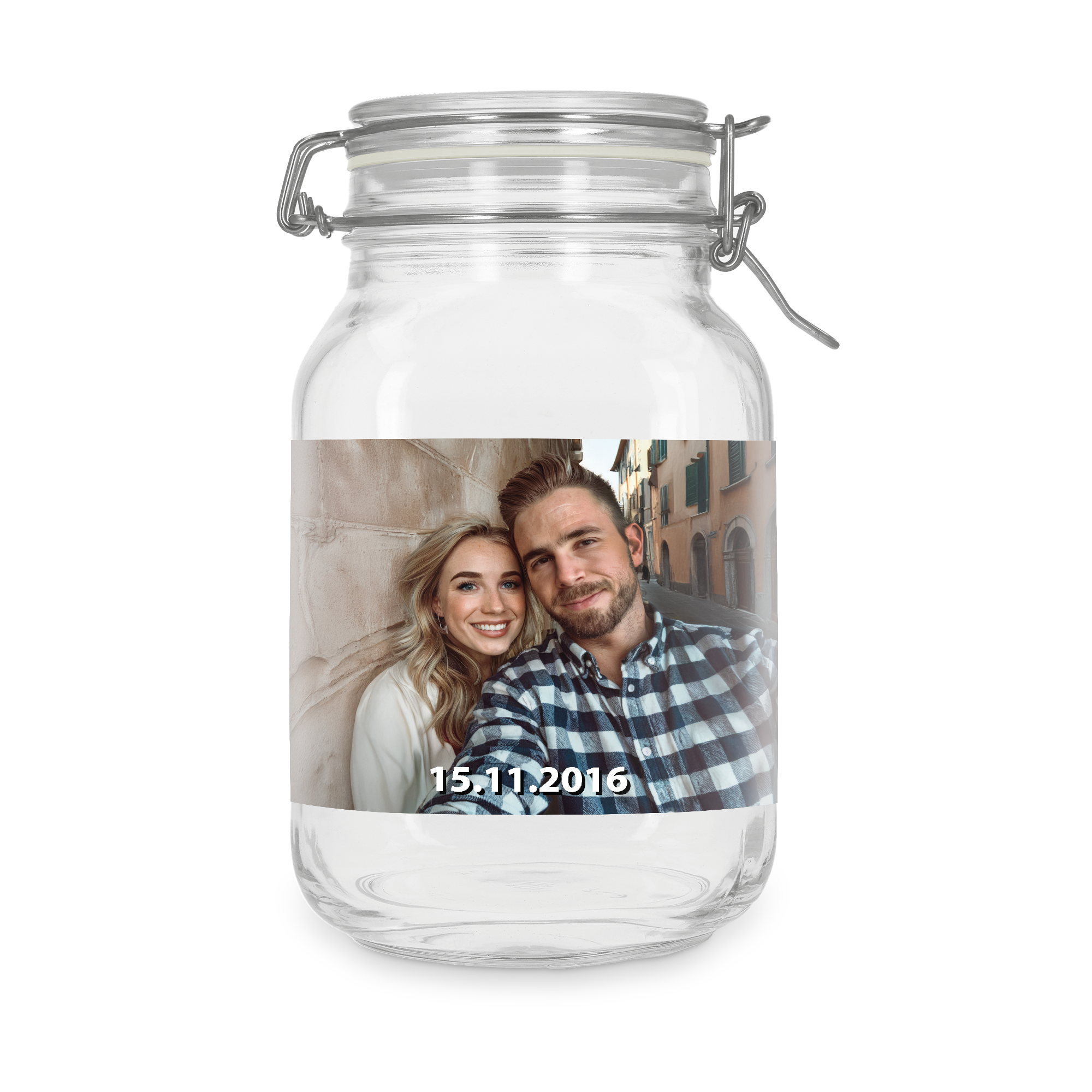 Glass jar with lid - 2l - personalised