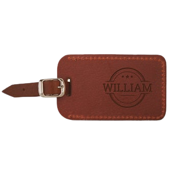 Personalised luggage tag - Leather - Brown - Engraved