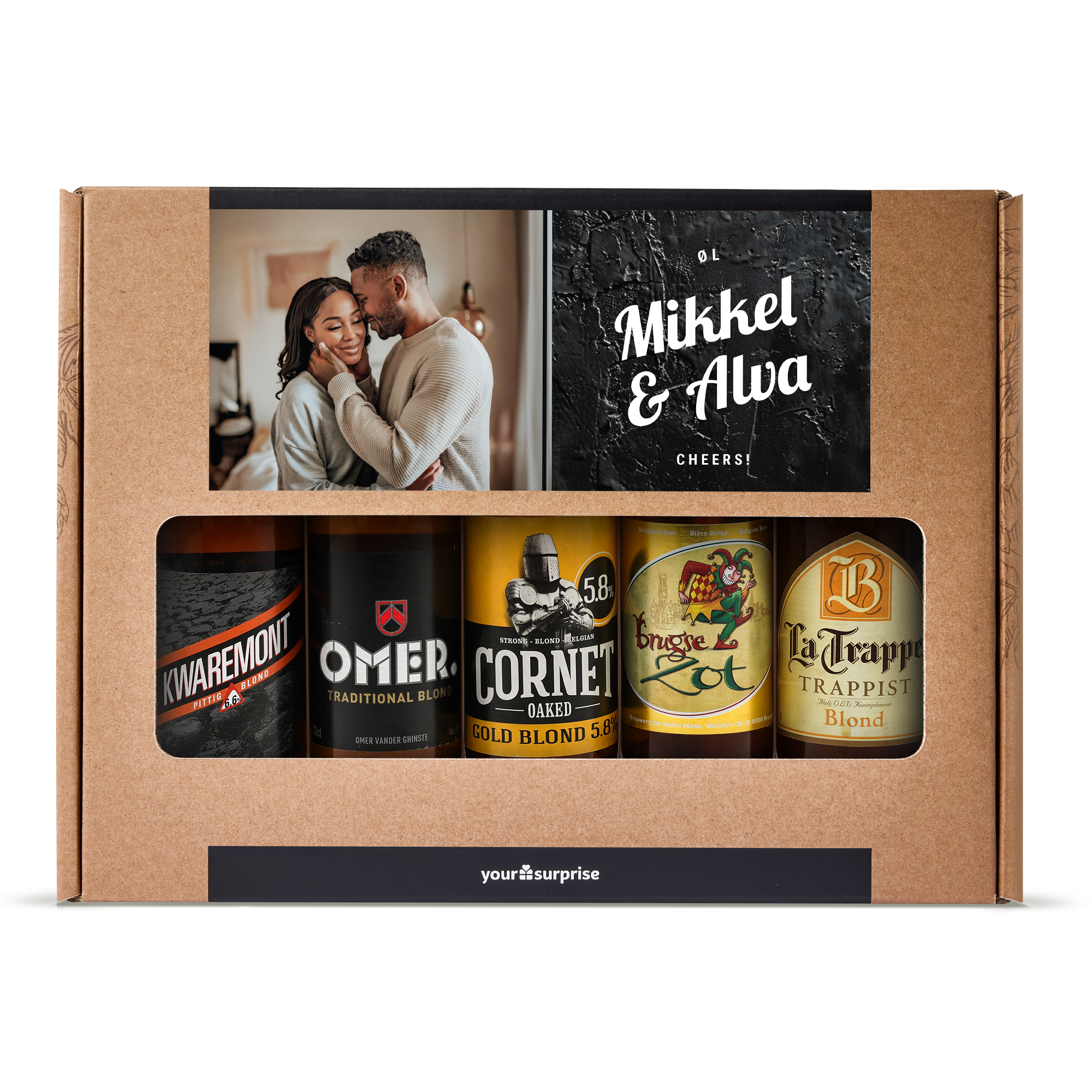 Øl gaveæske med eget billede
