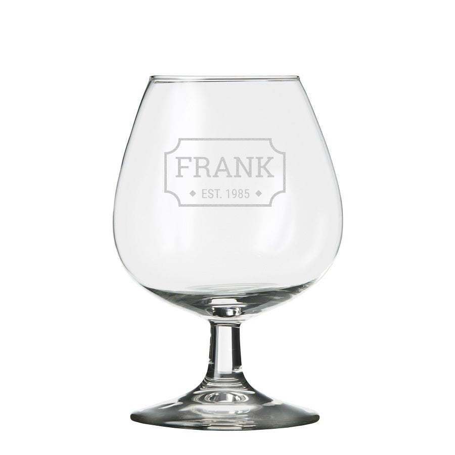 Personalised brandy glass - Engraved - 2 pcs