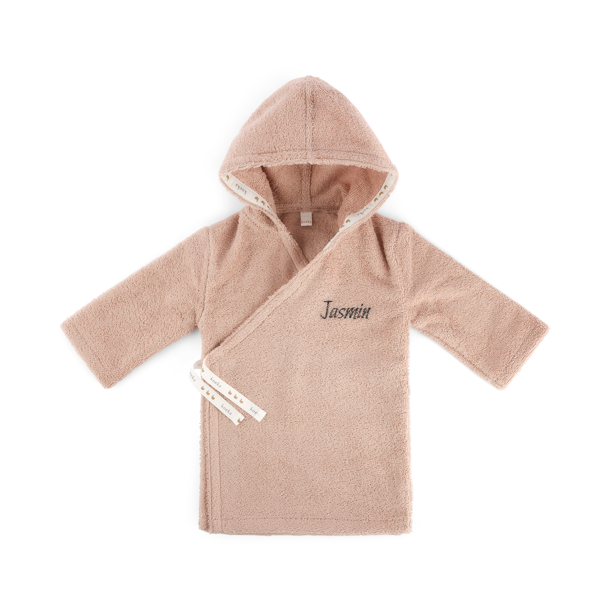Embroidered baby bathrobe - 62/68 - Pink