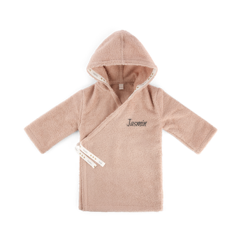 Embroidered baby bathrobe - 62/68 - Pink