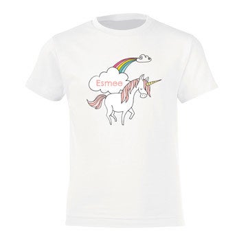Unicorn T-shirt voor kinderen bedrukken - Wit - 10 jaar