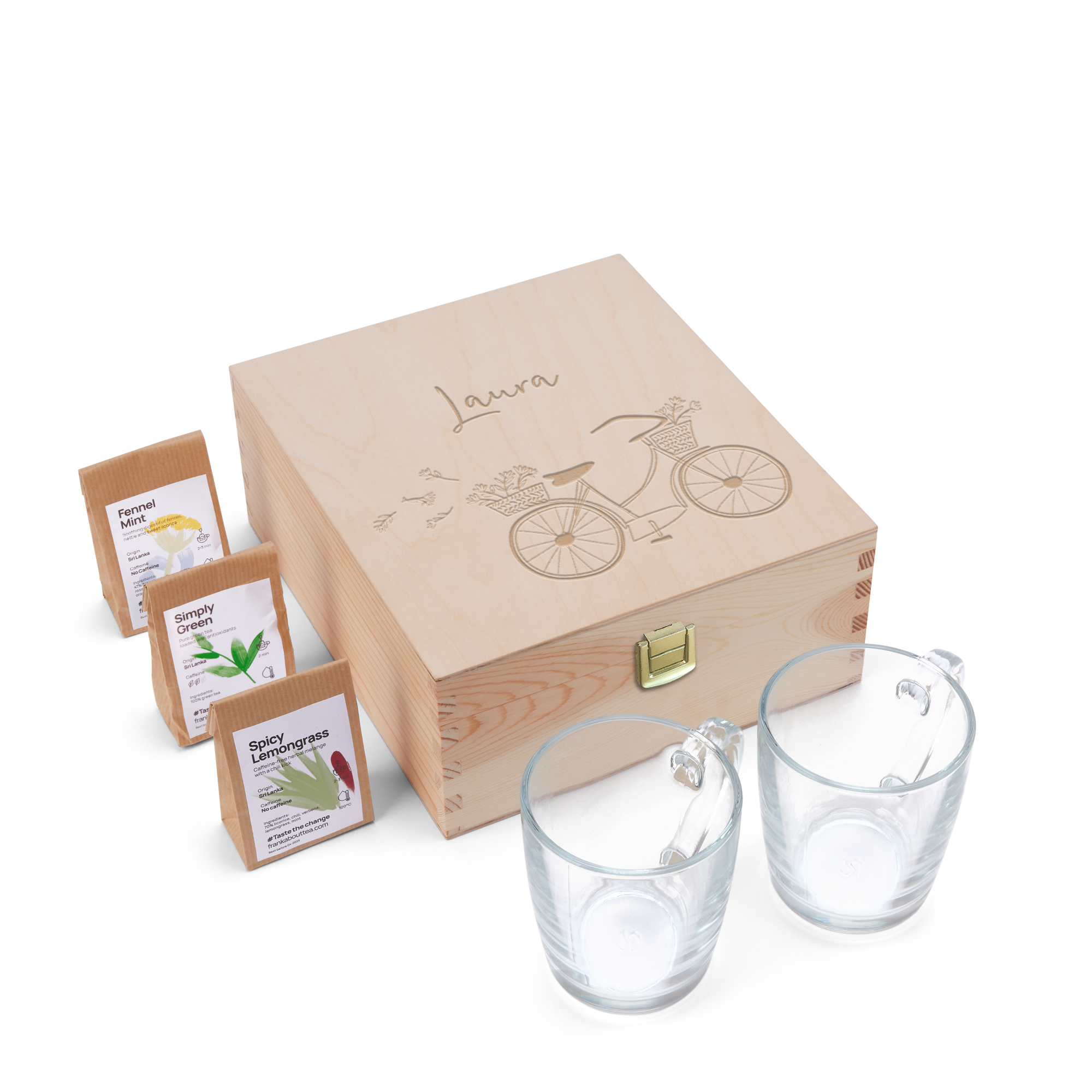 Personalizovaná krabička na čaj s pohármi