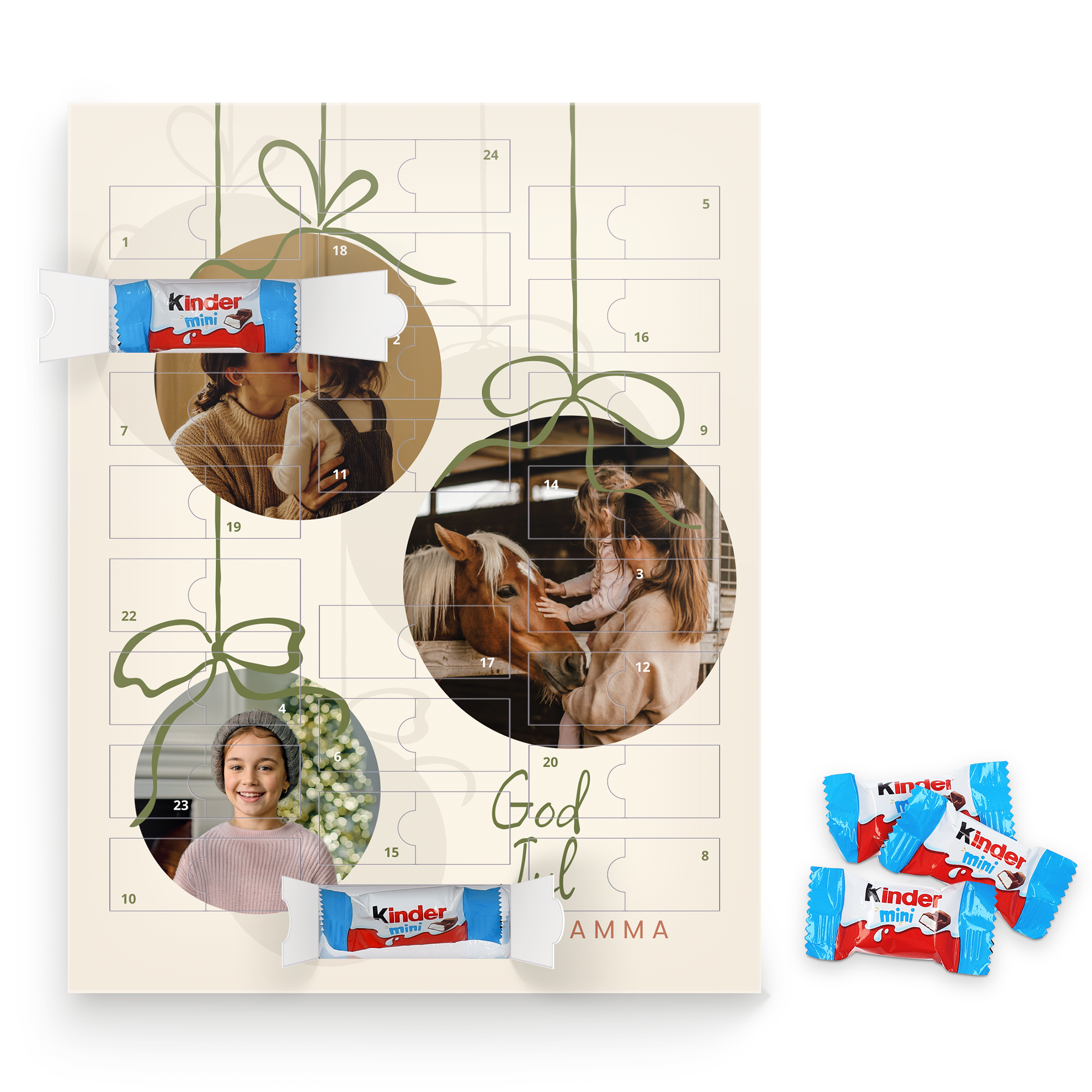Personlig Kinder sjokolade adventskalender