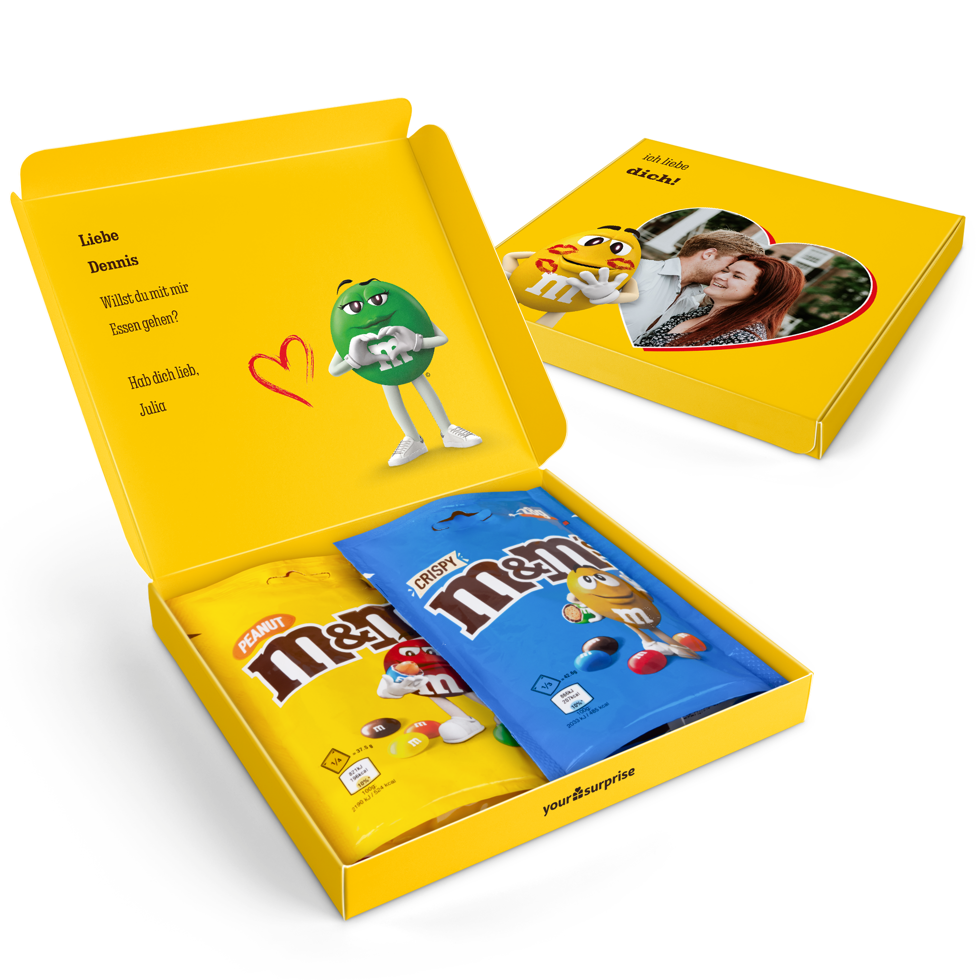 Personalisierte Geschenkbox mit M&Ms