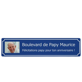 Plaque de rue personnalisée - 65x15 cm