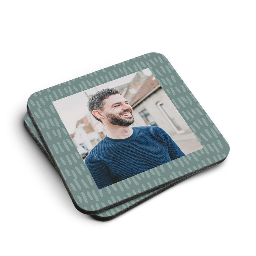 Personalised coasters - Hardboard - Square - 2 pcs