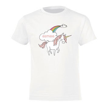 Unicorn T-shirt voor kinderen bedrukken - Wit - 12 jaar