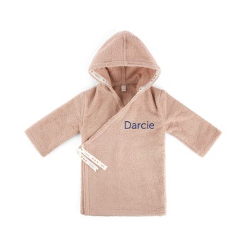Embroidered baby bathrobe - 74/80 - Pink