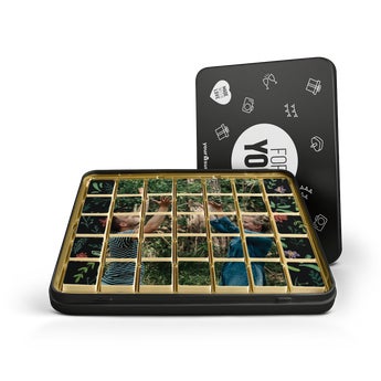 Puzzle photo en chocolat - Boîte étain