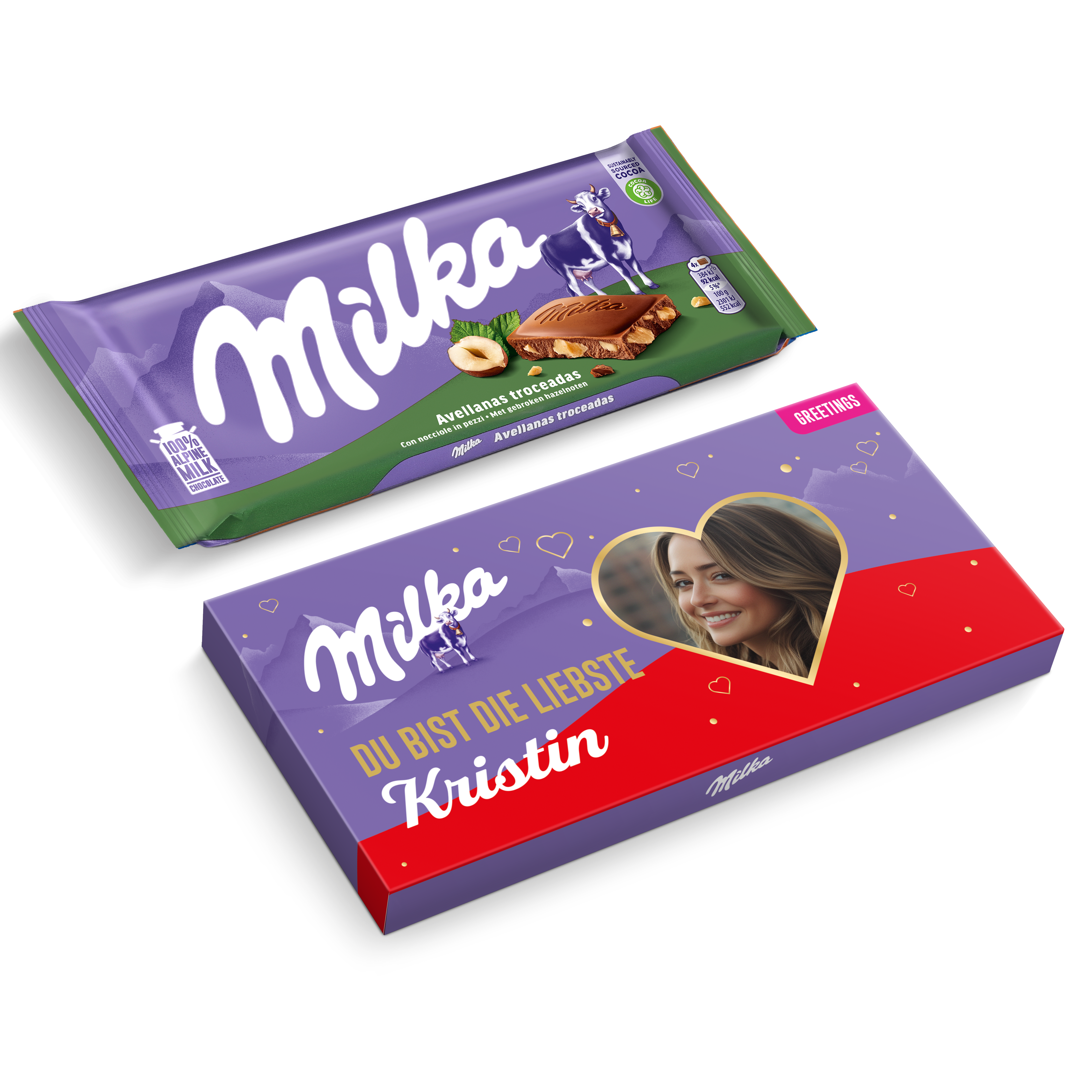 Milka tafel personalisieren - Haselnuss 
