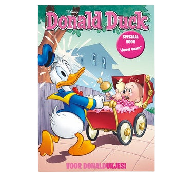 Donald Duck - Geboorte - Tijdschrift met naam en foto (meisjesversie)