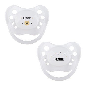 Fopspenen set met naam - Wit/wit